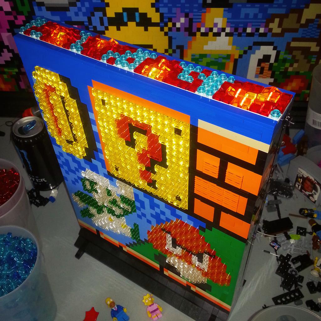 Baron_von_Brunk's tweet photo. The #LEGO structure of my illuminated mosaic Luigi portrait is complete! Onto the electrical work. . .🔨💡⚡ http://t.co/bF88RJYM3L