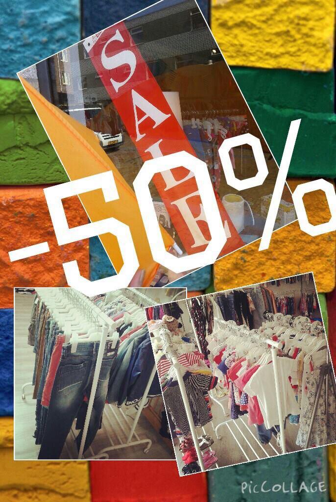 Vandaag open van 10:00 - 16:30 uur. -50% op alle kleding en schoenen!