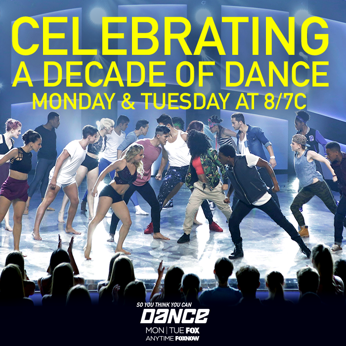 It's about to be an EPIC week! Tune in and celebrate 10 years of #sytycd, Monday + Tuesday at 8/7c on FOX!