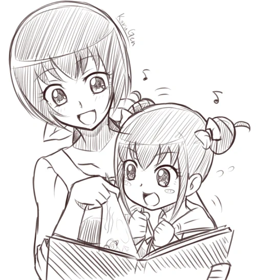 「ママ! 早く早く～!」

星空親子ラクガキ 