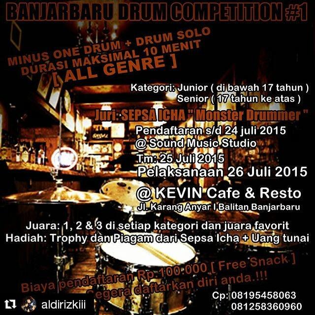 jangan lupa kakak2 Drummer buat nonton dan ikutan Banjarbaru Drum Competition.. detail in pic