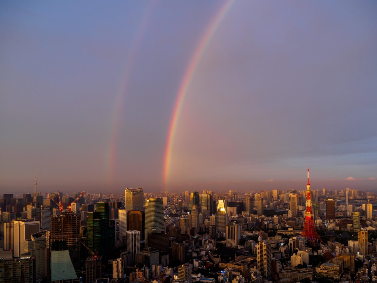 六本木ヒルズ展望台 東京シティビューtokyo City View Roppongi בטוויטר 東京タワーとスカイツリーの間にダブルレインボー 東京タワー 虹 イマソラ スカイツリー 二重の虹 Http T Co Frqzf6sgyf