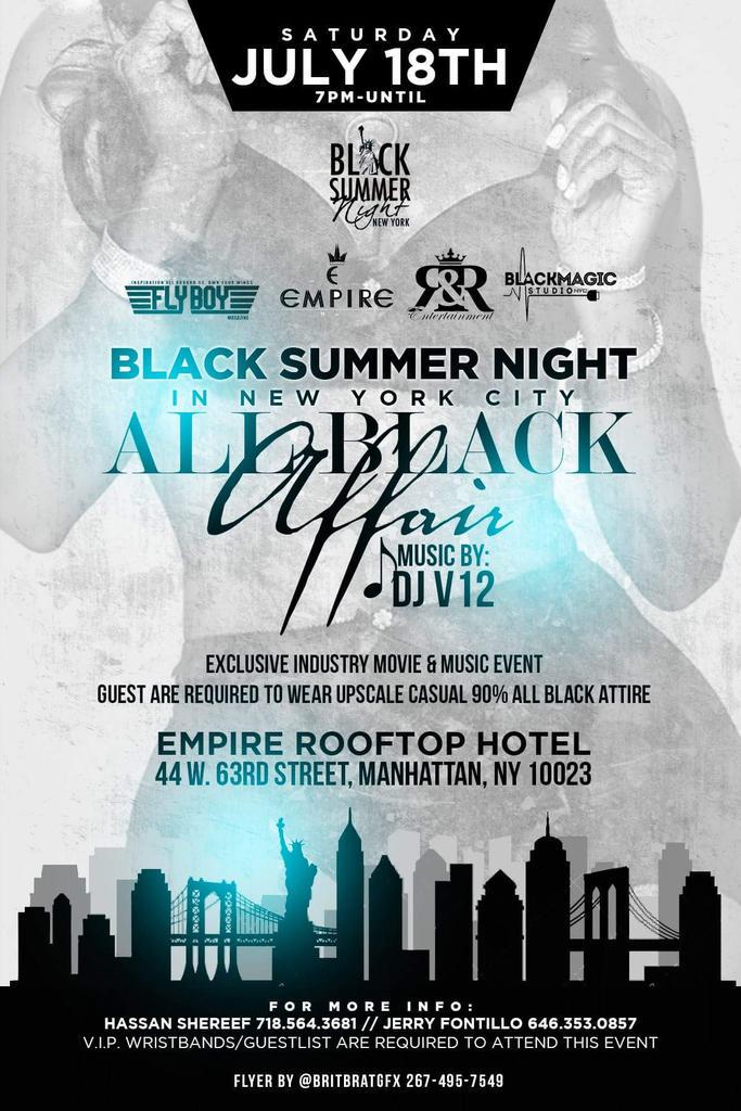 HipHopBunnyTV's tweet photo. TONITE WE GO BLACK! @EmpireRooftop 44 W63rd St(Bway/9th Ave)NYC. @BlackMagicNYC #PartyOfTheYear #AllBlackAffair http://t.co/C83mXGmR8j