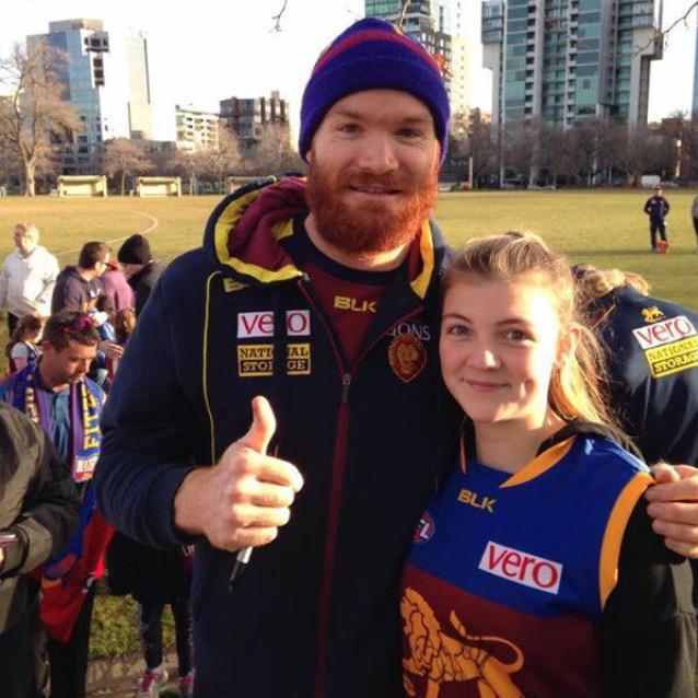 Great to have this bloke back in Melbourne playing in the @brisbanelions colors #GoLions #PrideInTheJumper