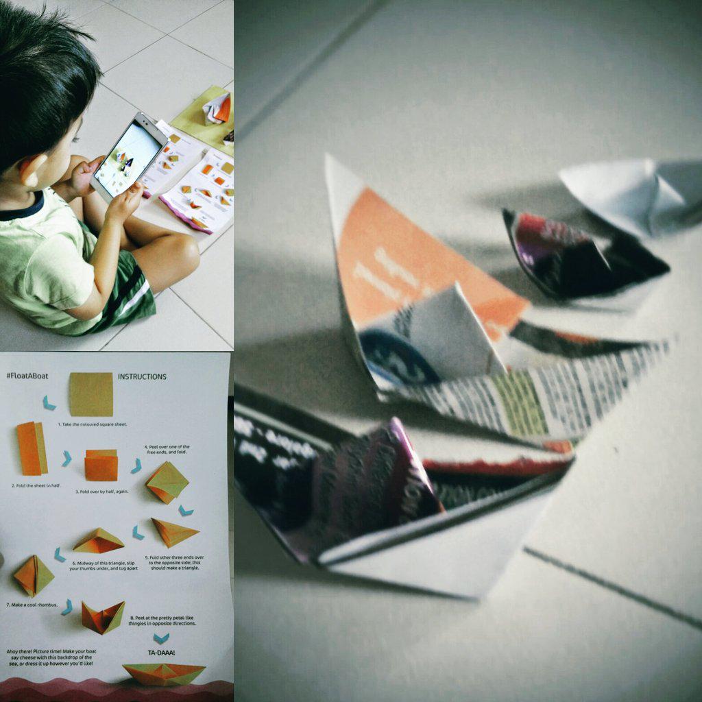 aravindbk's tweet image. .@paperboatdrinks   #FloatABoat Little one thrilled with shapes that unfold into a paper boat!! #adventure #discovery