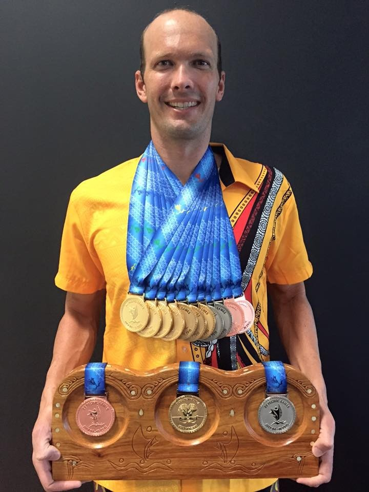 PORTMORESBY2015's tweet photo. New Cal swimmer Lara Grangeon is best female award &amp;  PNG's own Ryan Pini is best male athlete of the Games! #POM2015 http://t.co/RoghJwMQGf