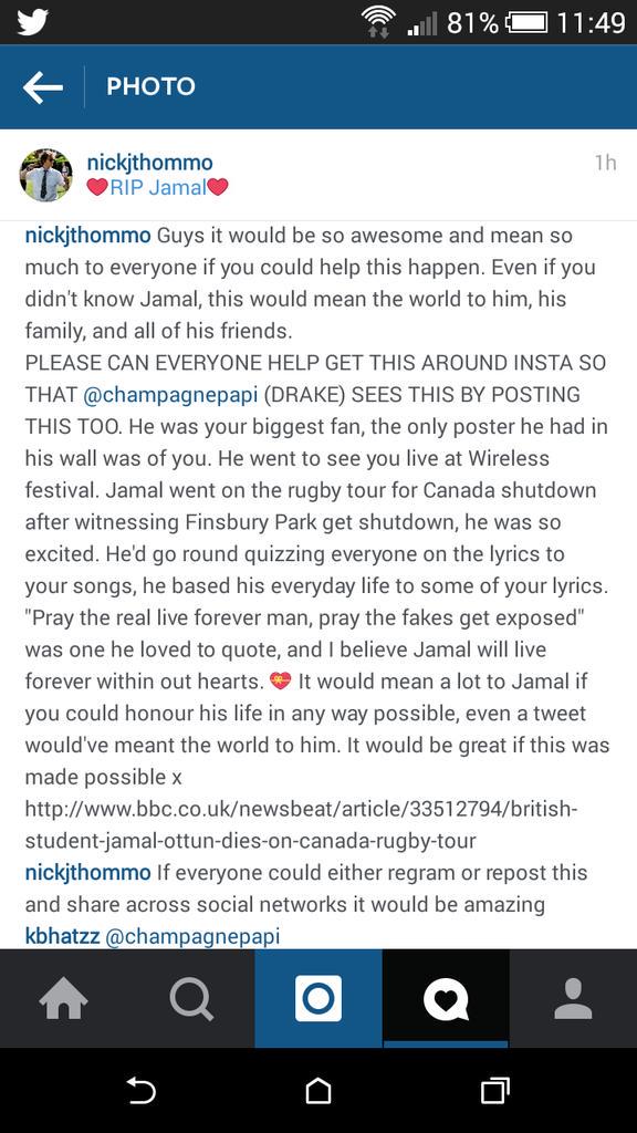 You! 
Yes you!
Stop scrolling and RT this for the Ottun Family and all of Jamals friends. 
#DrakeNoticeJamal <a href="/Drake/">Drizzy</a>