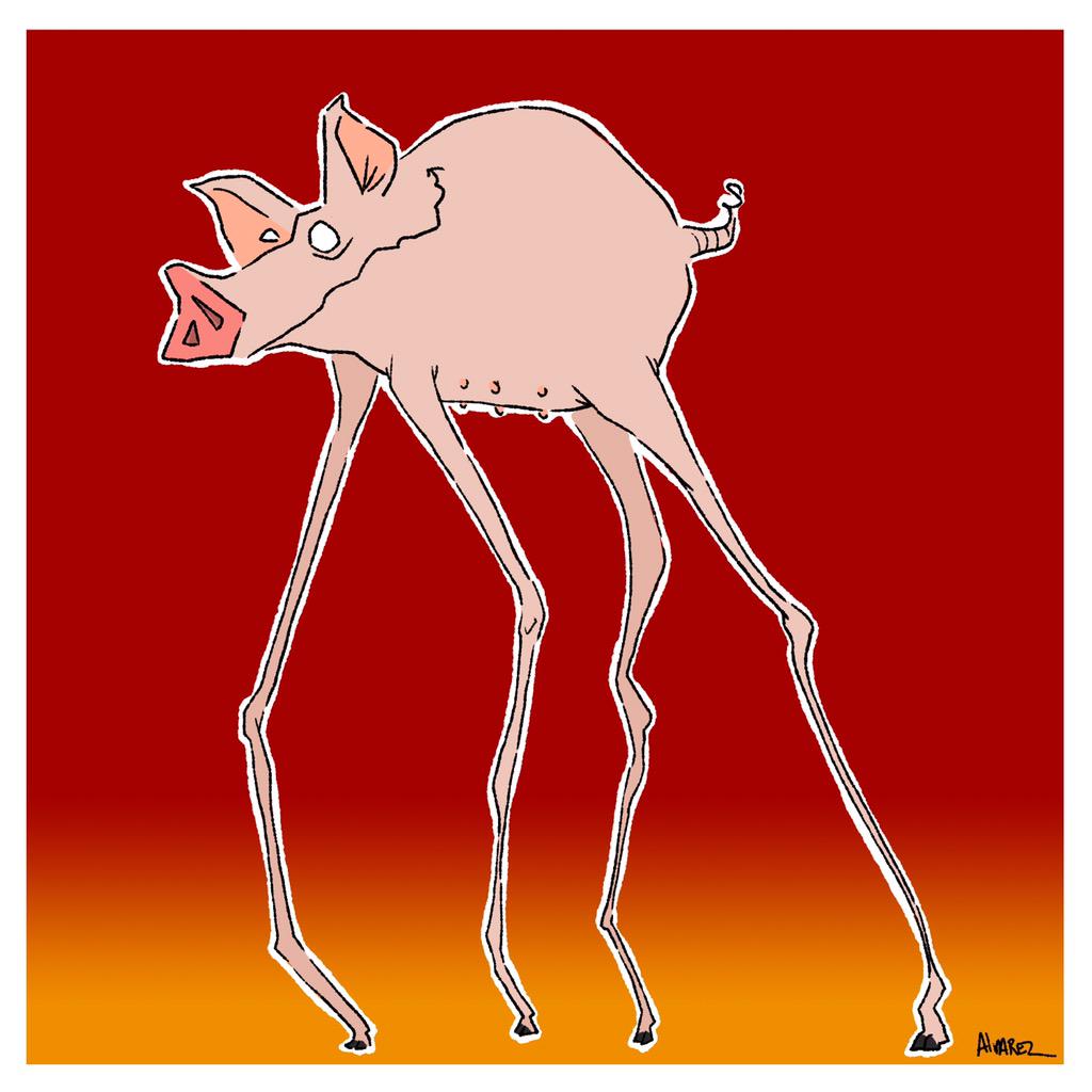 Rollingwalrus's tweet photo. #DailySwine #Dali #Salvador #elephants #Drawing #Cartoon #illustration #Sketch #art http://t.co/0A1Uiy36so
