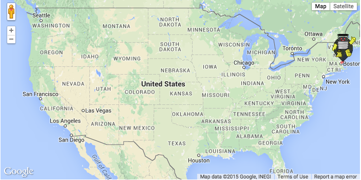 Thumb’s up, I am on the road again! Follow my route on goo.gl/vkxHKm #hitchBOTinUSA