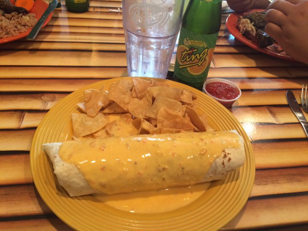 mychefwifelife's tweet photo. Bobsled Burrito at the @LittleGrillMHK! Along with some coconut shrimp that's a good meal! #MHK #cheflife #chefwife http://t.co/sRX1e4lORz