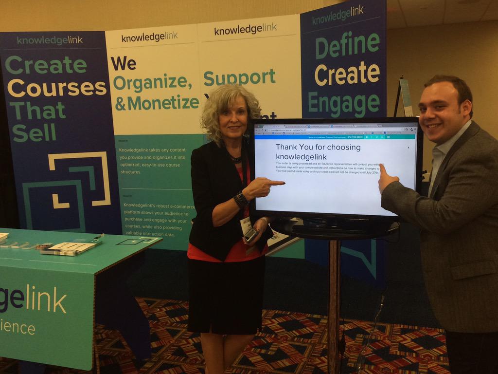 KnowledgelinkTV's tweet image. Thank you @JanFoxTalks for being the first charter member to sign up for #Knowledgelink at #NSA15 @NSASpeaker
