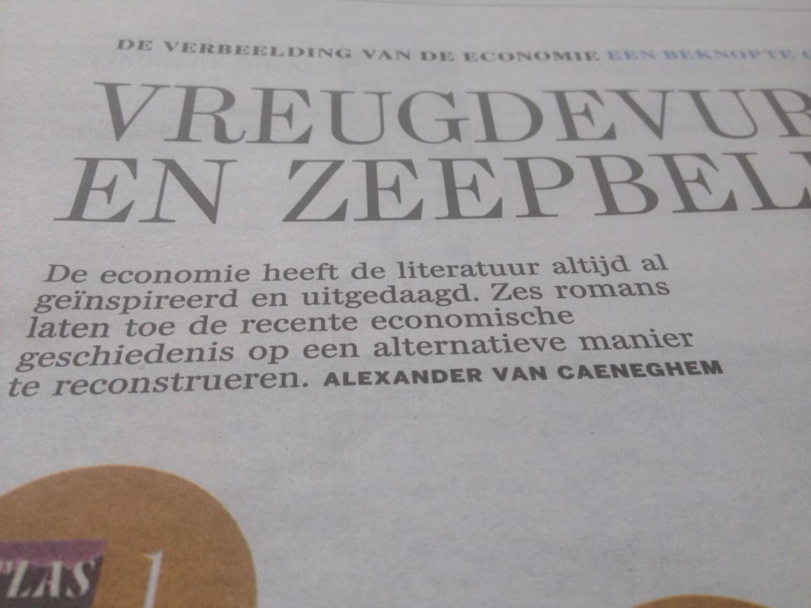 Mijn essay in #destandaard over de verbeelding van de economie - reconstructie in zes romans, van #rand tot #harris