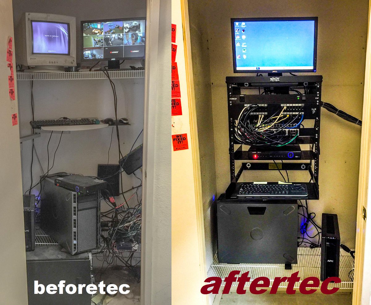 aftertec's tweet image. Is your server closet beforetec? Call aftertec at (707) 773-6000 for professional server installations.(actual photo)