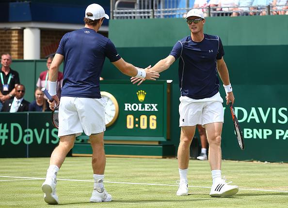 BBCSport's tweet photo. It's all over.

The Murrays have won 4-6 6-3 7-6 6-1 to give GB a well-deserved 2-1 lead. 
http://t.co/pbjZy5dCJg http://t.co/OkspMtiFpI