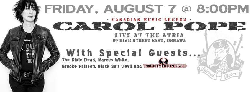 @TWENTY6HUNDRED w #CarolPope  facebook.com/events/3877919… a @musiccity2015 joint. FRI AUG 7 #T6HLIVE #OSHAWAROCKS #OSHAWA