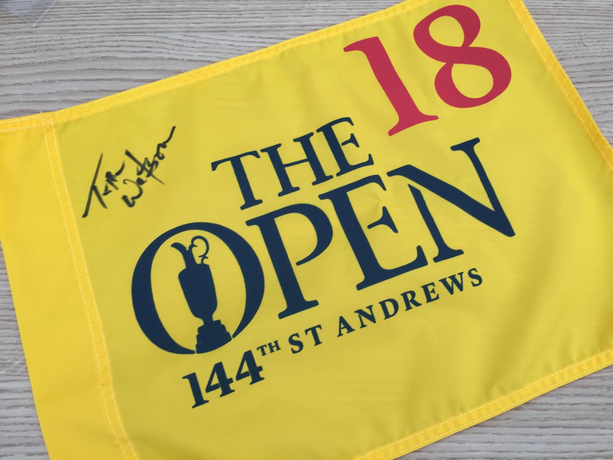 To commemorate Tom Watson's final round yesterday he signed this pin flag for us. Simply RT for a chance to win it.