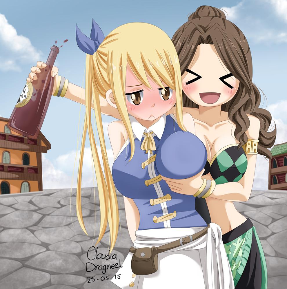 Manga FairyTail.Personnages Lucy x Cana.Artiste: Claudia Dragneel. 