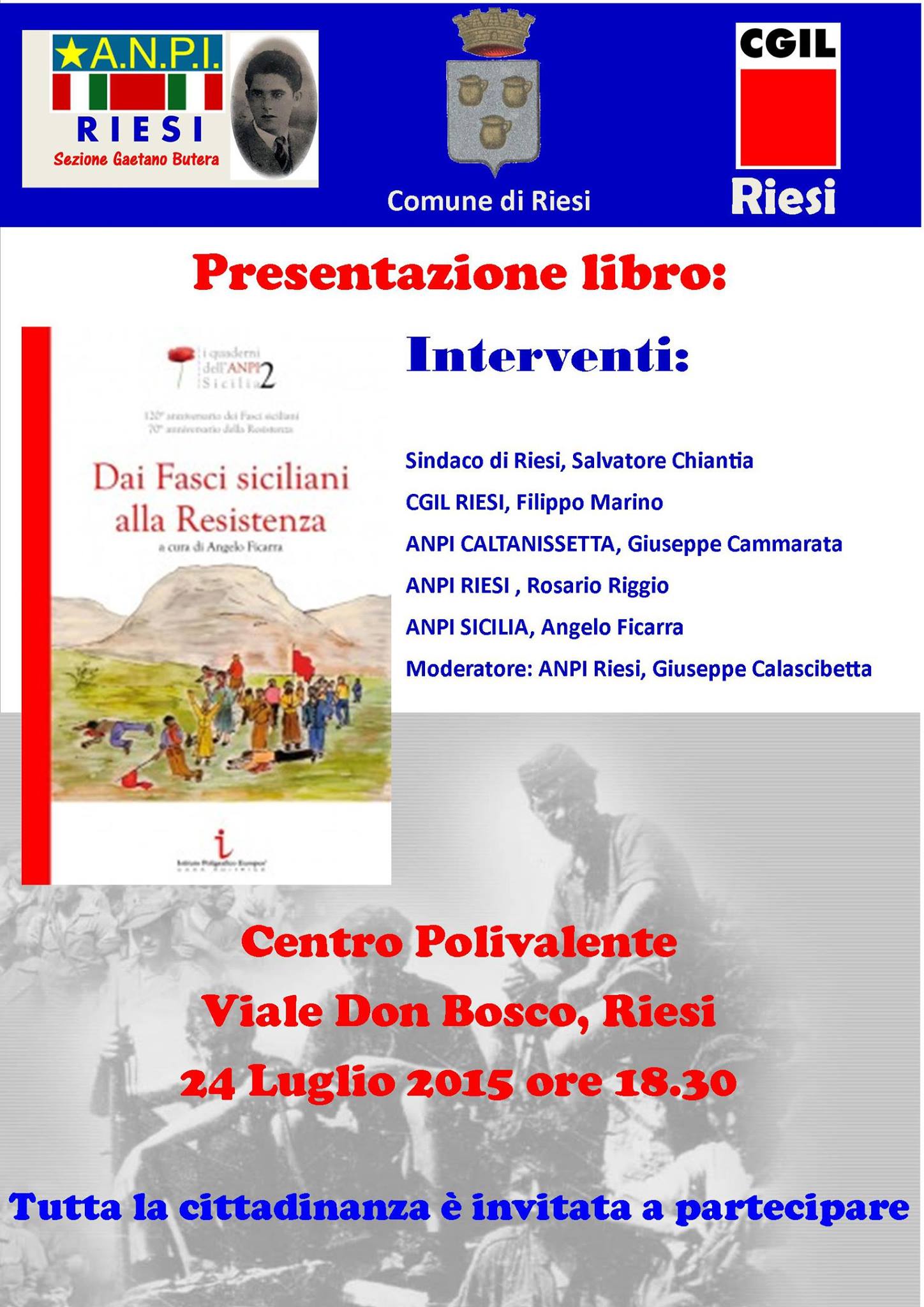 presentazione libro Angelo FICARRA a Riesi 24 Luglio 2015