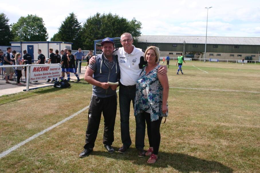 slimbridgeafc's tweet photo. Cam, Barry and Mum Becky #supportcameron http://t.co/UAfuD3rOef