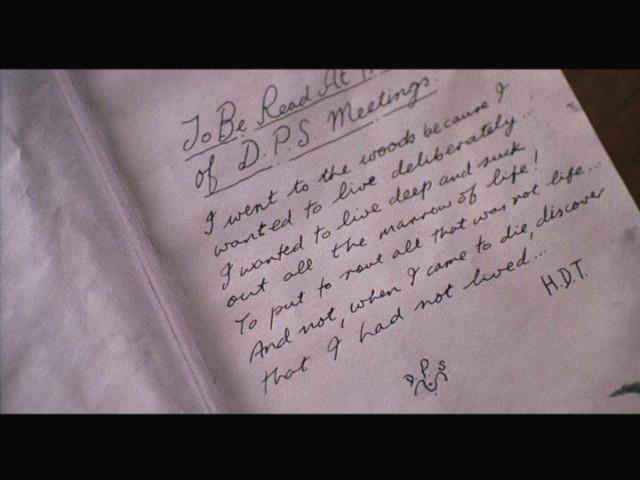 洋画台詞 シーンbot 死せる詩人の会 冒頭の言葉 私は静かに生きるため 森に入った 人生の真髄を吸収するため 命ならざるものは拒んだ 死ぬときに悔いのないよう 生きるため いまを生きる T Co 9jvglhstru Twitter