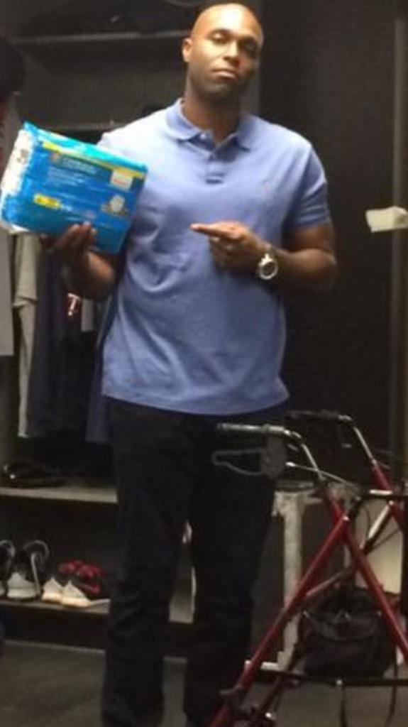 Happy birthday to Torii Hunter!! Here is a picture of Torii and his bday present from the clubhouse  