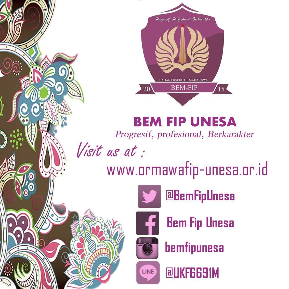 BEM FIP 😃 <a href="/UnesaSurabaya/">UNESA Surabaya</a> <a href="/HMPPAUD_Unesa/">HIMA PG PAUD UNESA</a> <a href="/infoPLB_UNESA/">PLB UNESA</a> <a href="/HMJ_PGSD/">HMJ PGSD FIP UNESA</a> <a href="/HMJ_TP_unesa/">HMJ KTP UNESA</a> <a href="/HMJBKUNESA/">Bimbingan Konseling</a> <a href="/mp_unesa/">Manajemen Pendidikan</a> <a href="/psychologyunesa/">Psikologi UNESA</a>