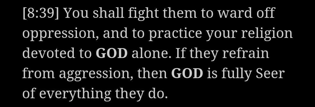 The_Equalizer19's tweet photo. Fighting in the Quran is only for self defense. Disbeliever focus only on "You shall fight" and not the rest. http://t.co/RMiGQjpdDq