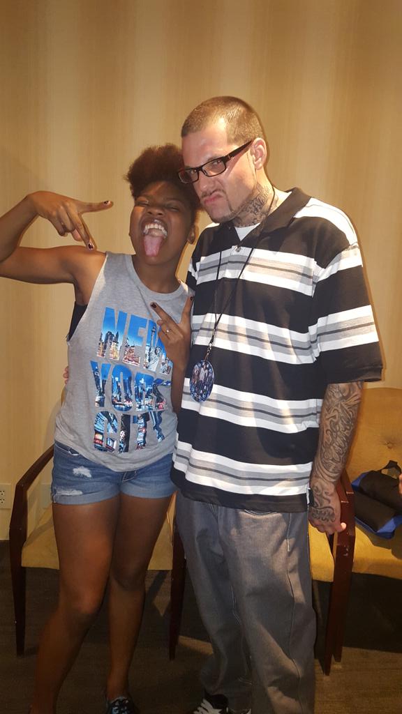 iamtyannajones's tweet photo. Met my number one fan today since day 1 and he has the coolest ink seriously. Lol http://t.co/SjlO7hXsWi