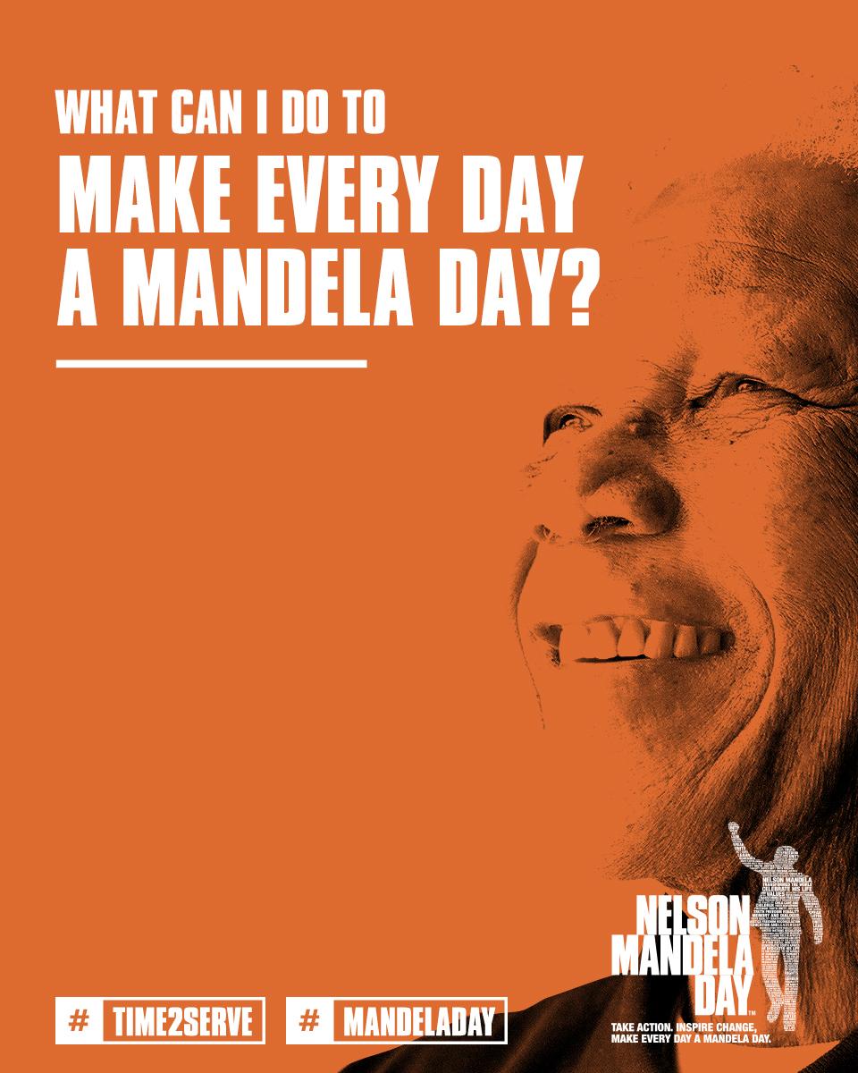 Let us all make the effort to make a difference in someone else's life every day. Let's make every day a #MandelaDay
