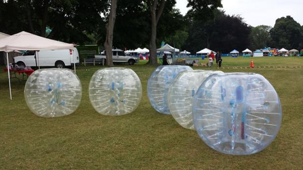matapaorg's tweet photo. .@bubbleforce is here from 11am-11pm today and tomorrow! Come play some #bubblesoccer! #HWMF2015 #HamOnt http://t.co/EbLzNpbdZJ