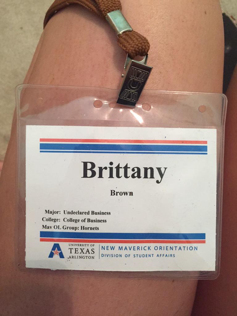 Hornets_2015's tweet photo. Found my name tag from when I went through orientation! Once a hornet, always a hornet! 😉🐝 -Brit #NMO15 #Hornets15 http://t.co/OT8QOCITeU
