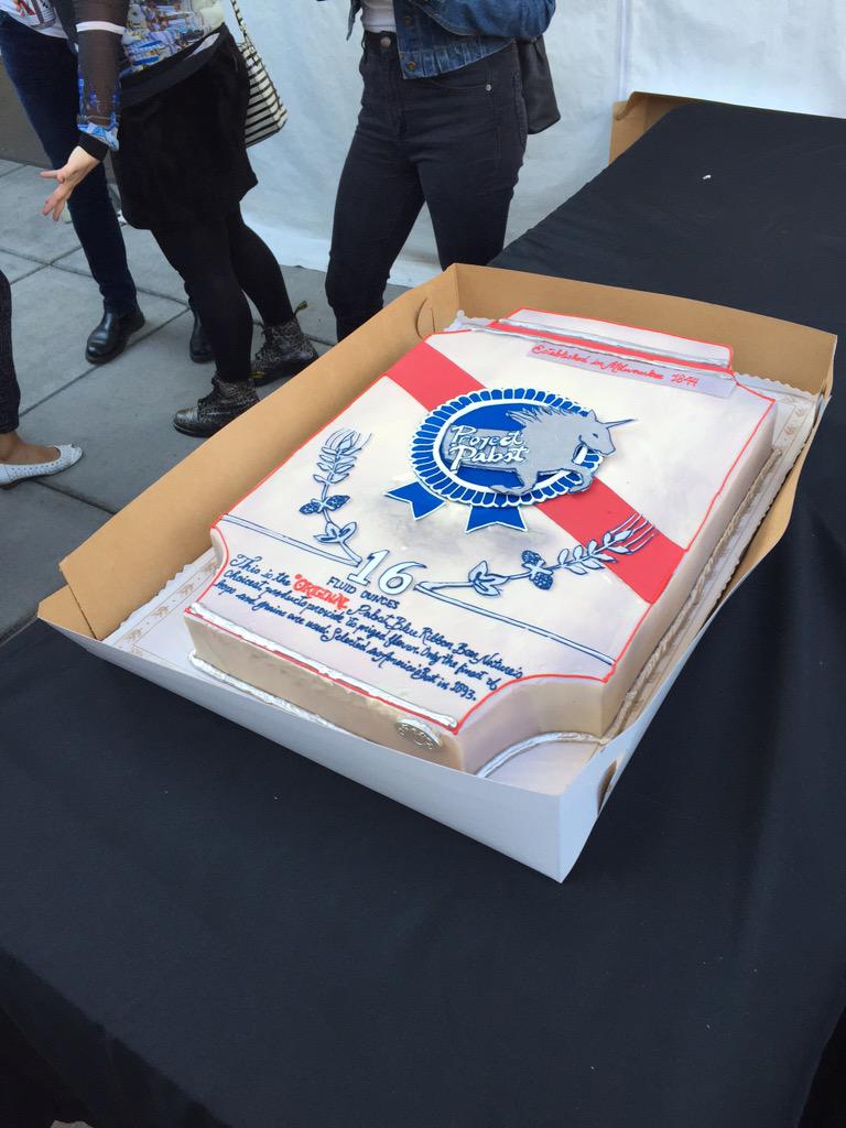 A #Pabst cake to celebrate kickoff for #ProjectPabst 2015 in #Portland! #Pbr #SATX #pdx #sanantonio