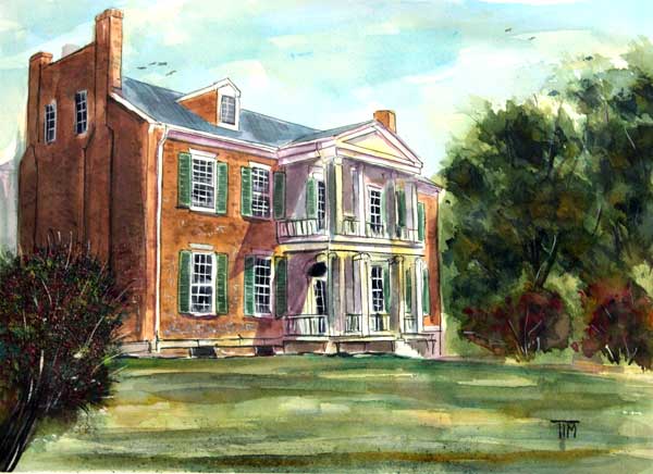 timrossfineart's tweet photo. This is a watercolor painting by Tim Ross.  Title: "Canton Plantation Sunrise."  Franklin, TN http://t.co/gvr2hWyUk5 http://t.co/XM4HgTNncZ