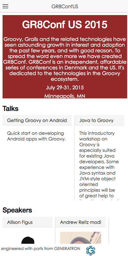 ngeosone's tweet photo. after generating code with @generatron  started working on @Ionicframework mobile app, with a #grailsfw backend. http://t.co/1Ylub6o3PI