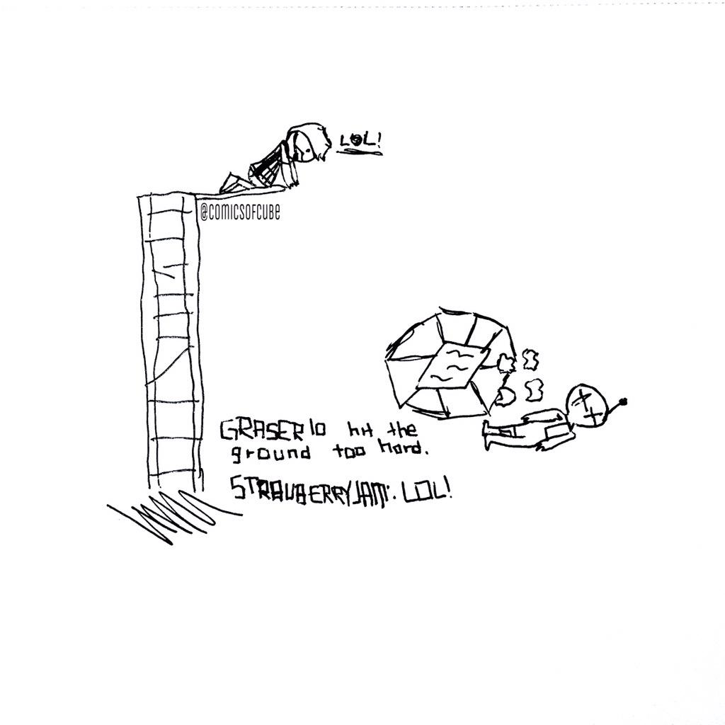 ComicsOfCube's tweet photo. hbomb and graser on the cube, leap of faith. {requested} http://t.co/R3agDzGSG9