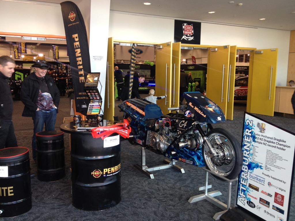 robtreacher's tweet image. Penrite Oil drag bike #speedshow @Speedshow