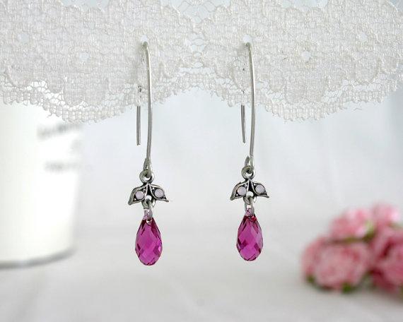 Hot pink #dangleearrings arnd.co/CWPON  #earrings #hotpinkearrings #hotpinkwedding #wedding #jewelry  RT…