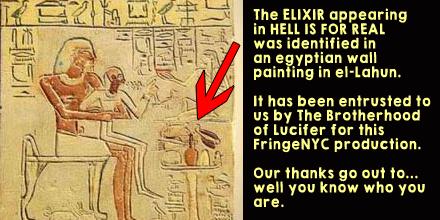 HellTheMusical's tweet photo. There's only one way you can tell. Just take a sip and say farewell. And pray it takes you down to Hell. .@FringeNYC http://t.co/RlXfYB6Yjm
