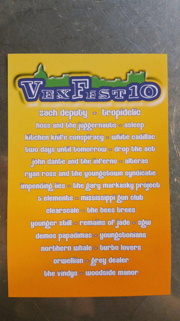 VEXFEST's tweet image. Tell your Mom, Dad, Grandparents and cousins @vexfest10 #officiallineup #dontsweatthesmallstuff #supportlocalmusic