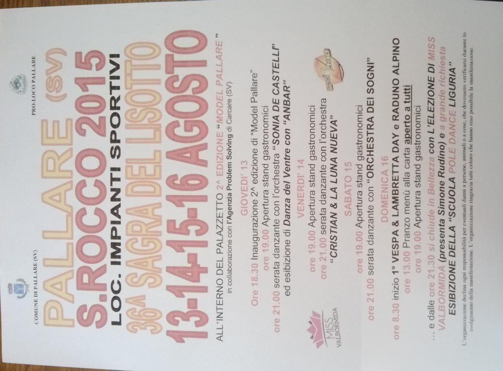 ProLocoPallare's tweet photo. #SANROCCO2015 36^ sagra del lisotti della nonna PALLARE SV@lucaisnardi @martyisnt96 @pres1978 @crilook @saretta8900 http://t.co/bq6zxWnI4Q