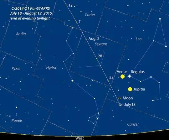 infoAstronomy's tweet image. Komet #PanSTARRS  masih terlihat senja ini dengan magnitudo +6. Agak sulit diamati jika dengan mata telanjang saja.