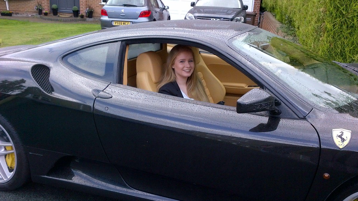 PhilBignell's tweet image. Prize Winner 14 year old Kerrie Birch from Wakefield 
Enjoying her Ferrari &amp;amp; Driving Experience with @BignellAuto
