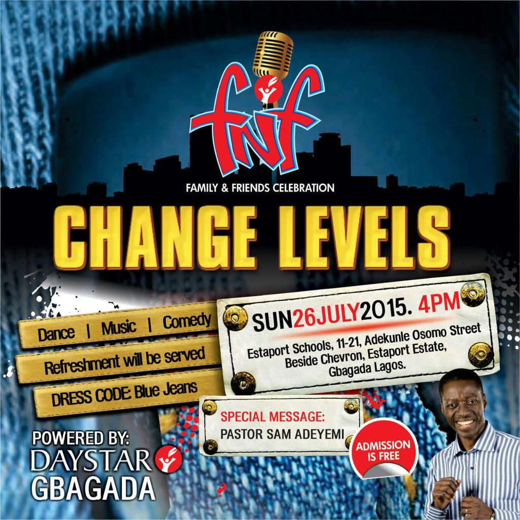 damijibade's tweet photo. @DaystarNG #changelevels. Happening July 26 for Gbagada area. http://t.co/eP1q0A7uBN