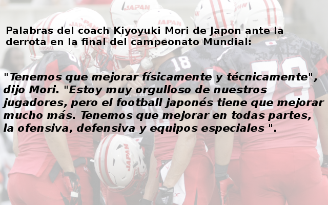 tackleo's tweet photo. Palabras de los coaches de #Japón y #México al final del Campeonato #IFAFWC15 http://t.co/Xgefo5Em5h