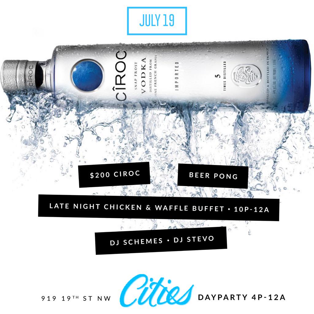 #CITIESSUNDAYS today! Brunch 12-4pm + Dayparty 4p-12am       DJ Stevo n DJ SChemes $100 Moët Rose + Patio open today