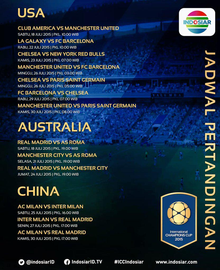 Jadwal match Barça di International Champions Cup 2015,yaitu lawan LA Galaxy,MU dan Chelsea #ICC2015 #ViscaBarca
