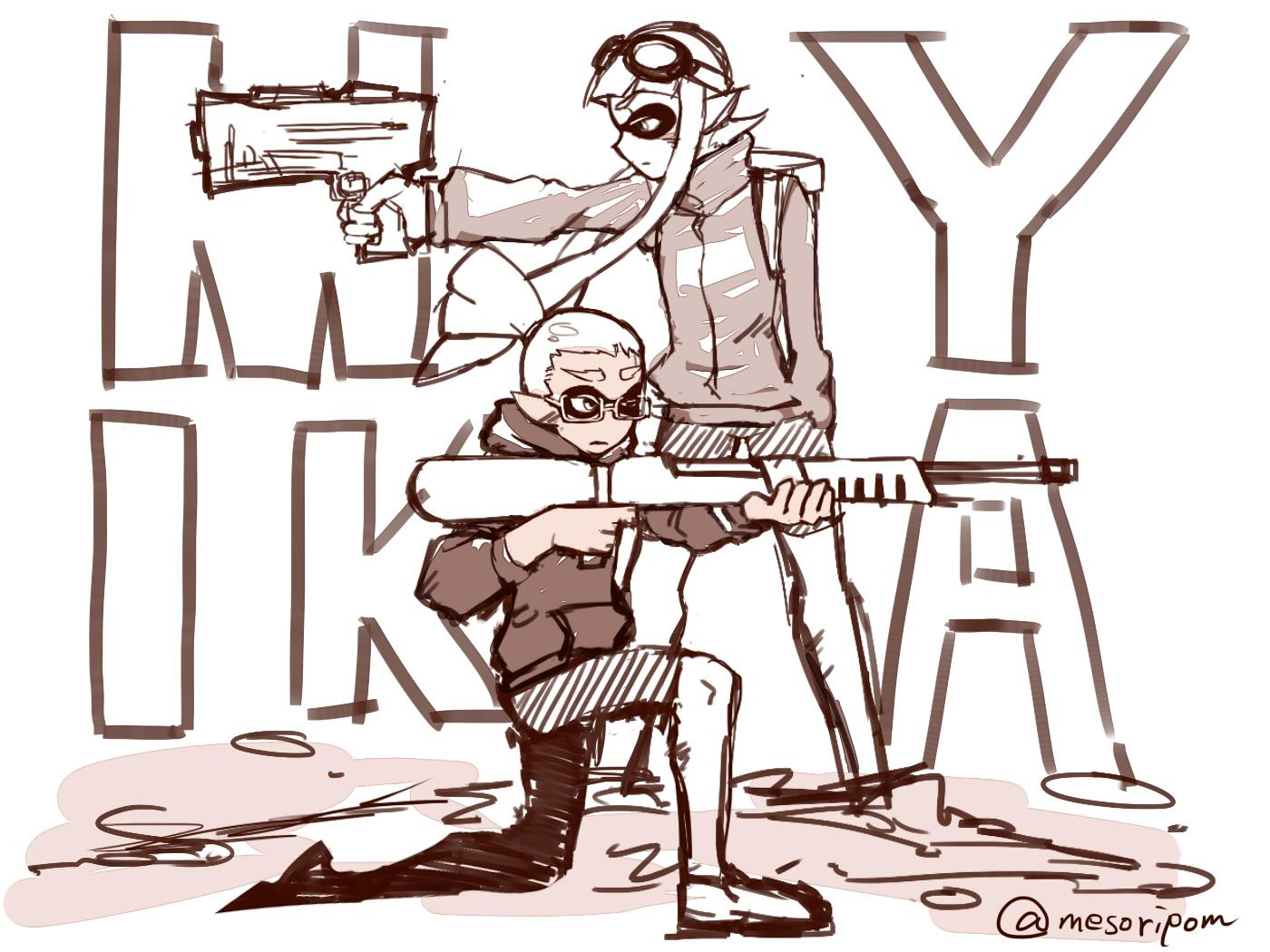 めそり スプラトゥーン版お絵描き60分一本勝負 マッドマックス イカりのデスロード マッドマックスポスターパロ 若葉イカちゃん 絶対殺すマン とスプラスコープワカメくん 塗りチャージャー でした Http T Co Xtpmmz9nsl Twitter