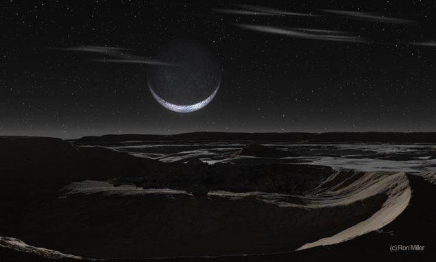 Gizmodo's tweet photo. Stunning Pluto art makes me want to hike the Norgay Montes: http://t.co/4DQD7BQg1U http://t.co/VgOSfGDmwh