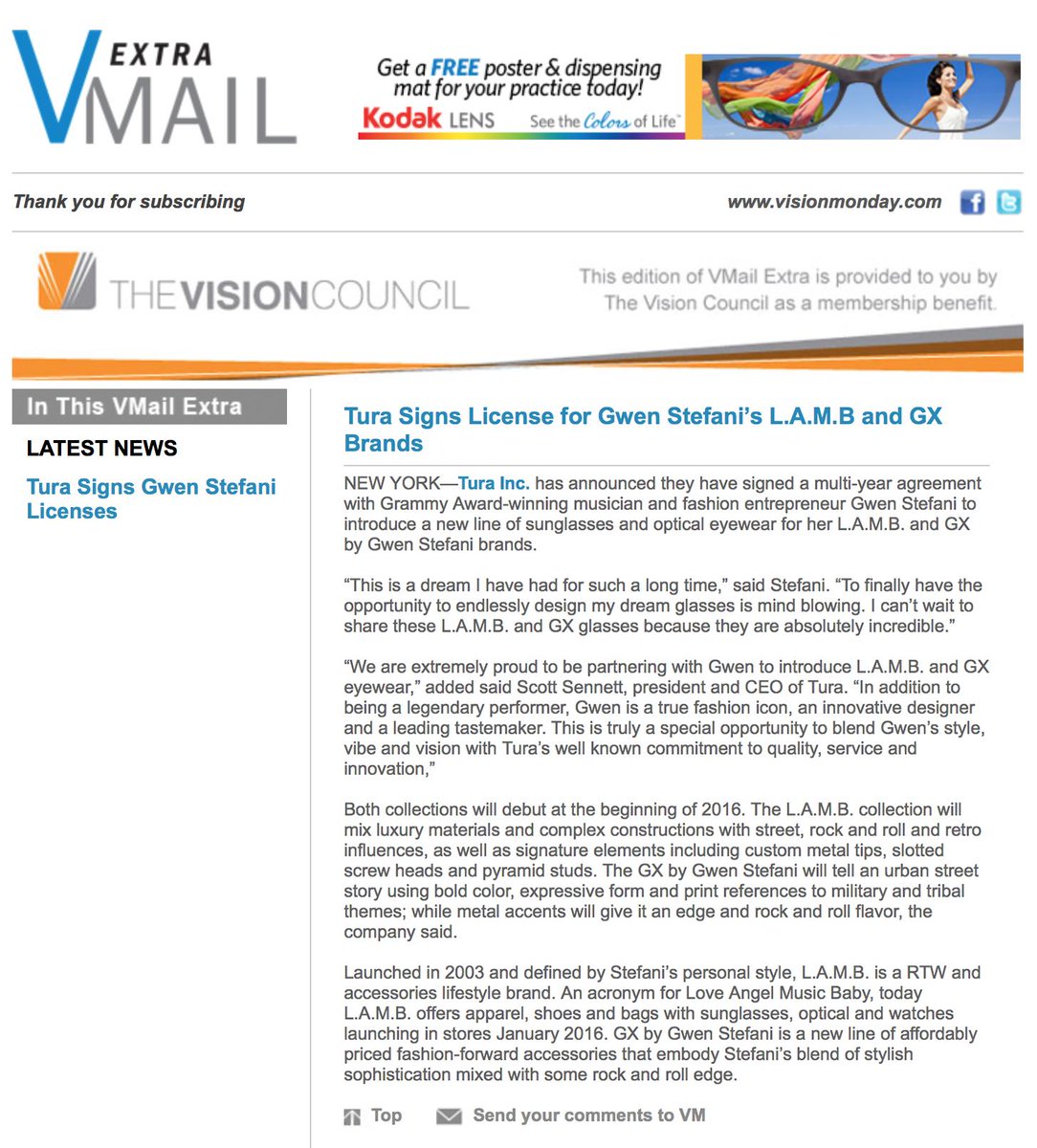 Thrilled for the amazing opportunity to work with Gwen Stefani! Some really remarkable eyewear is on the way!!