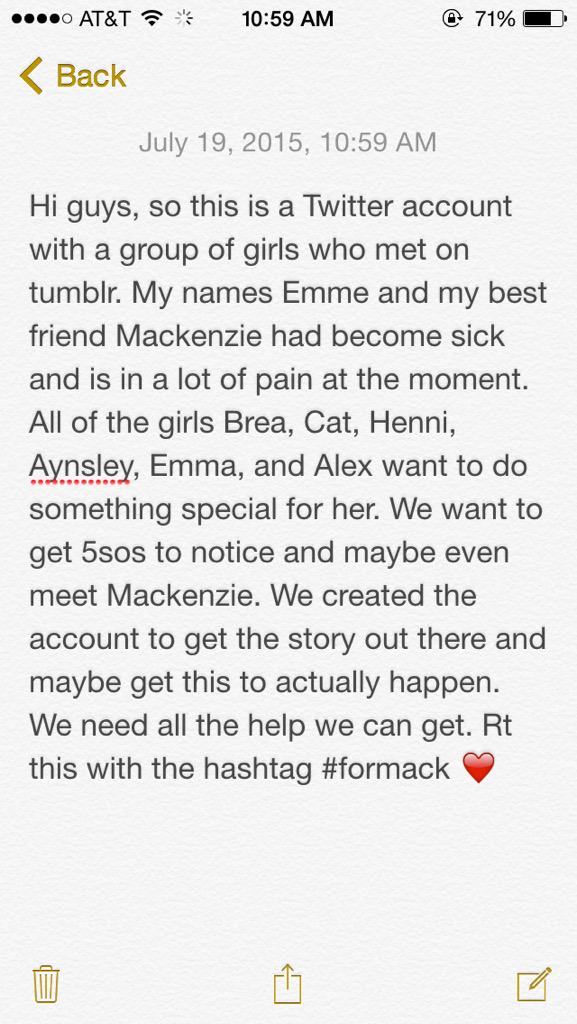 lukevaporx's tweet photo. IMPORTANT !!
please read and rt
#formack #helpmackenziemeet5sos http://t.co/5AlVn9ucgA